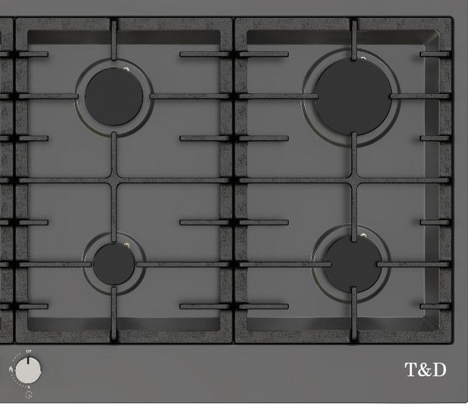 اجاق گاز صفحه ای تی اند دی مدل TD B-502 Side - اسلاید 3
